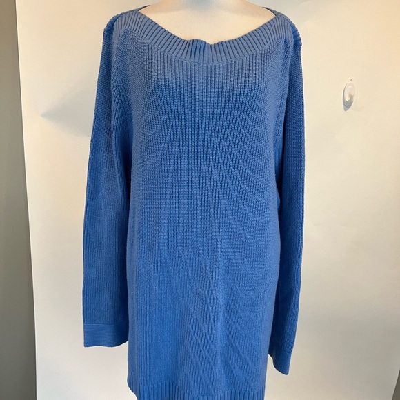 Talbots Blue Boat Neck Pullover Sweater SZ 2X - Picture 1 of 7
